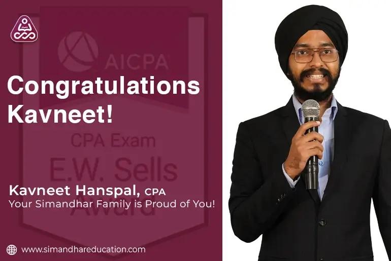 Simandhar CPA student earns Prestigious Elijah Watt sells Award for CPA exam performance