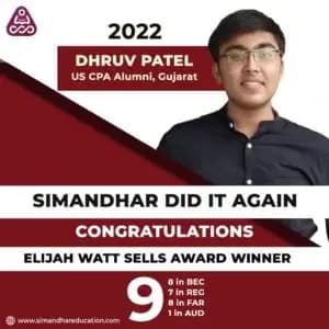7 CPA tips by Dhruv Patel,Winner of Elijah Watt sells Award 2022 US CPA exam.(Simandhar US CPA Alumni)