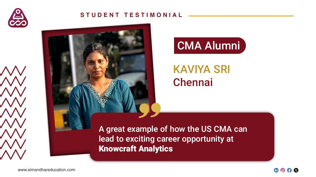 First Job Success: US CMA Achiever Kaviya Sri Gets Placed at KnowCraft Analytics | CMA | CMA Course