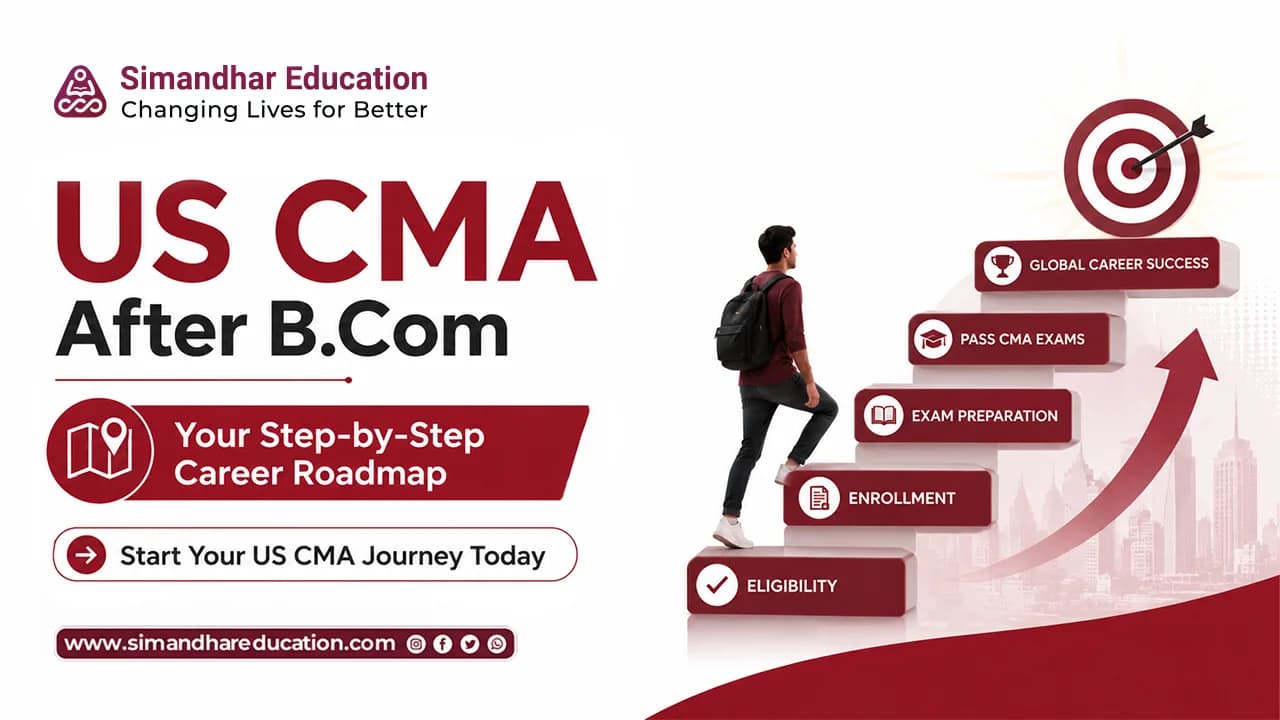 CMA after B.Com India roadmap showing eligibility, exam structure, career opportunities, and US CMA preparation for commerce graduates