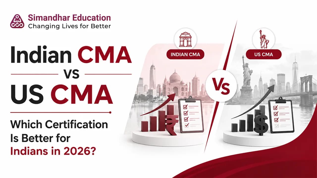 Indian CMA vs US CMA comparison showing eligibility, fees, salary, duration, career opportunities, and global recognition for finance professionals in India.