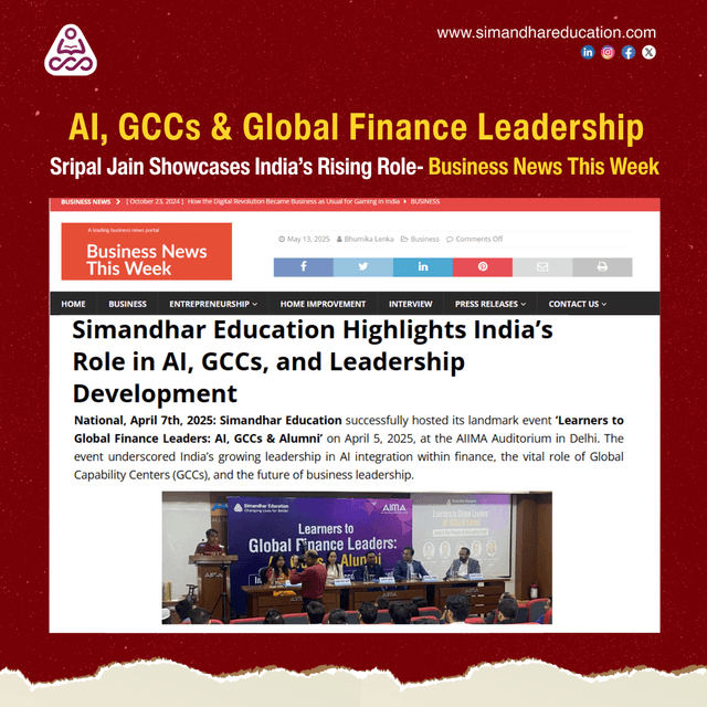 Simandhar Education Highlights India’s Role in AI, GCCs, and Leadership Development