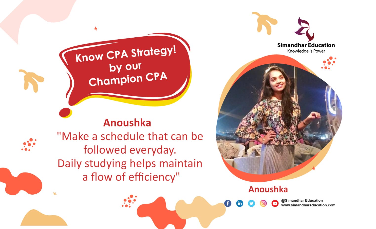 Preparation strategy for all CPA exam sections. Here are some important study tips from Anoushka