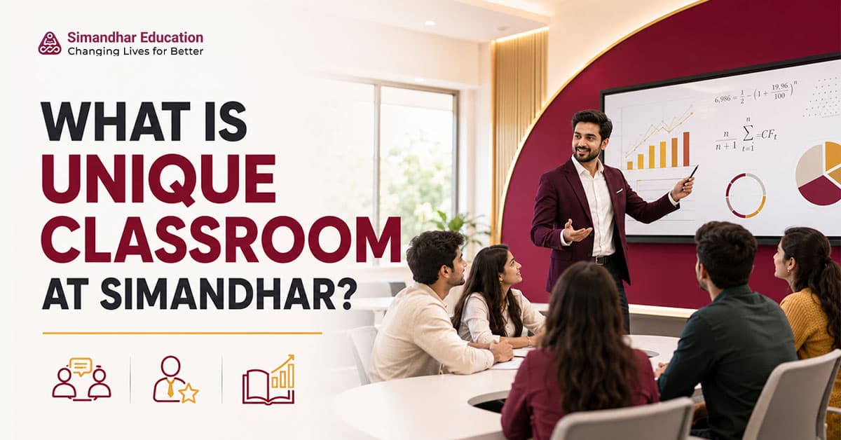 Simandhar Education classroom experience with live interactive classes, expert faculty, recorded sessions, mentorship and AI-powered learning