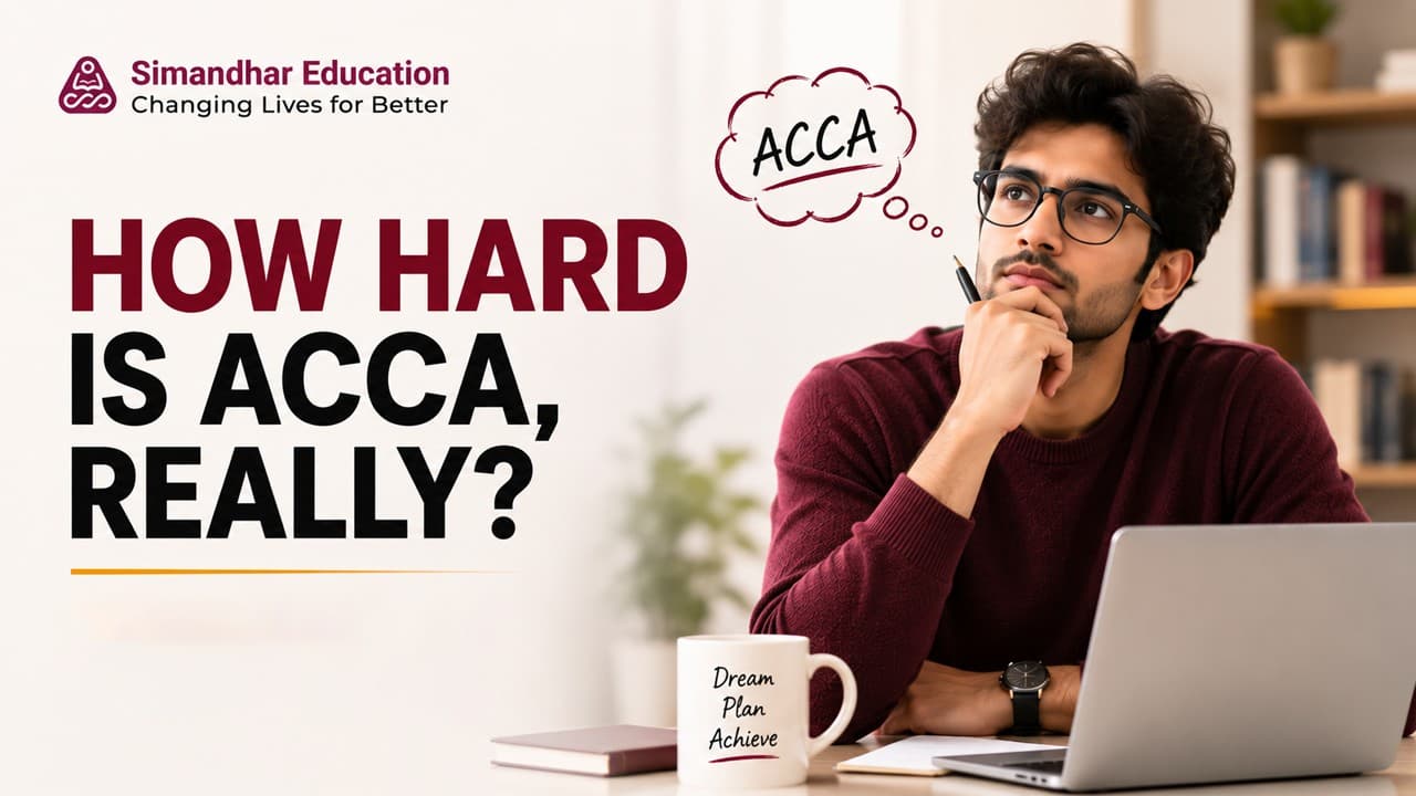 Student preparing for ACCA exams while reviewing the ACCA difficulty level, exam papers, and study strategies for passing successfully.
