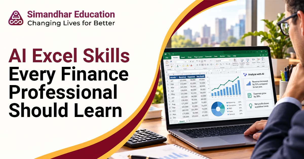 Finance professional using AI in Excel for financial analysis, formula generation, budgeting, forecasting, variance analysis, and automated management reporting with Microsoft Copilot, ChatGPT, PivotTables, and Power Query.